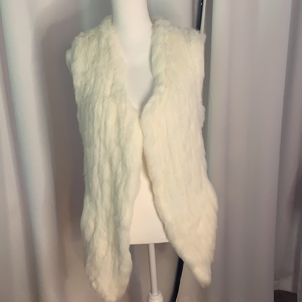 Tyler Boe Open Front Rabbit Fur Vest -XS